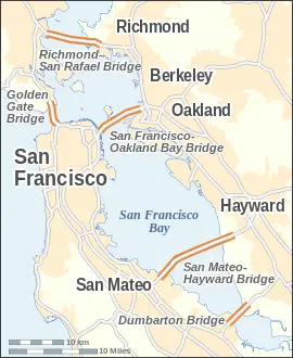 San Francisco Bay Bridges Map San Francisco Bay Bridges Map